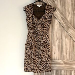 Leopard print structured dress